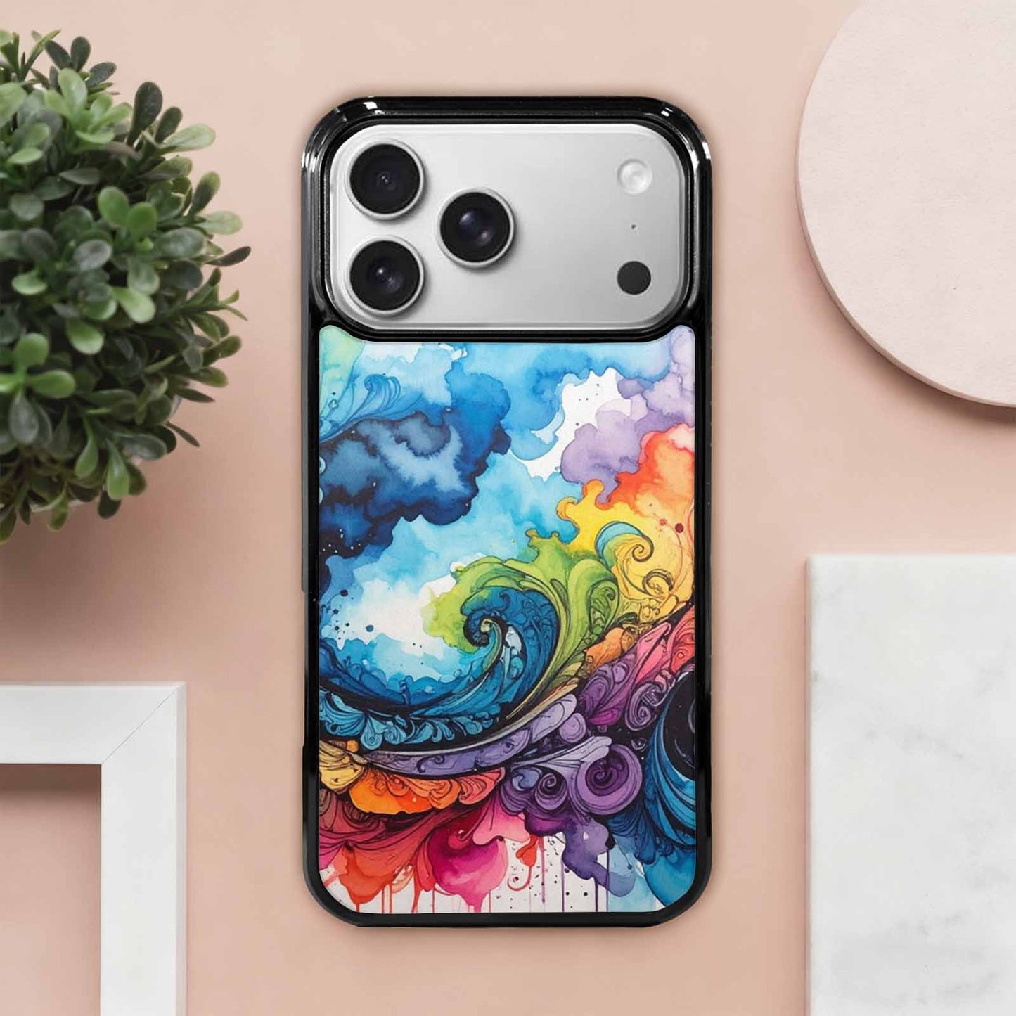 iPhone 17 Pro Max Case — Tie Dye Swirls (black Tie Dye, Custom Made Phone Cover