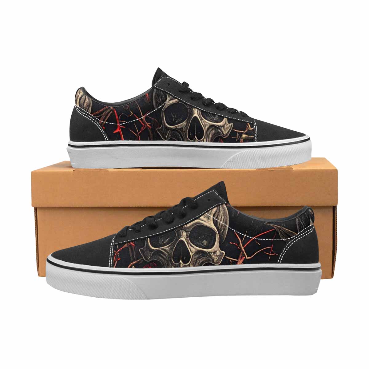 MEN'S Gothic Skulls Roses Canvas Lace-Up Dark Academia Sneakers