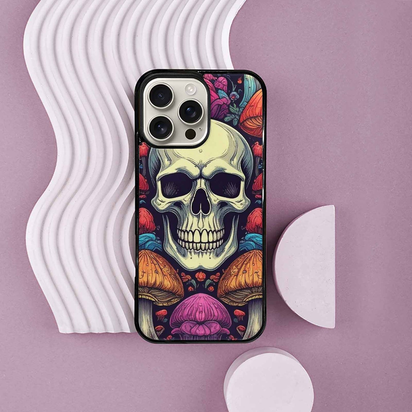 iPhone 16 Pro Max Case — Mushroom Skull, Custom Designed Case Cover