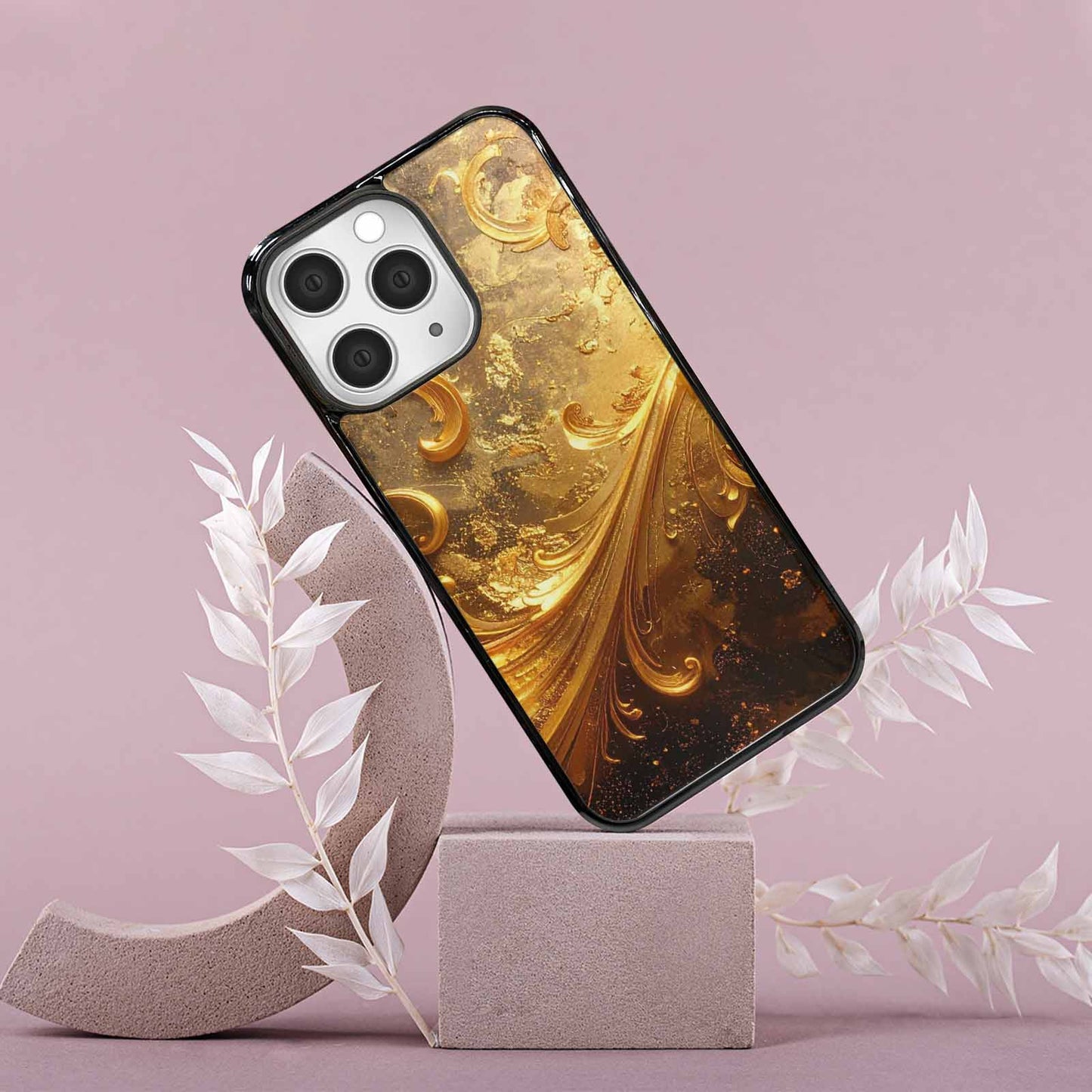 iPhone 15 Pro Max Case — Klimt Gold Leaf Artwork Pattern, Custom Phone Case
