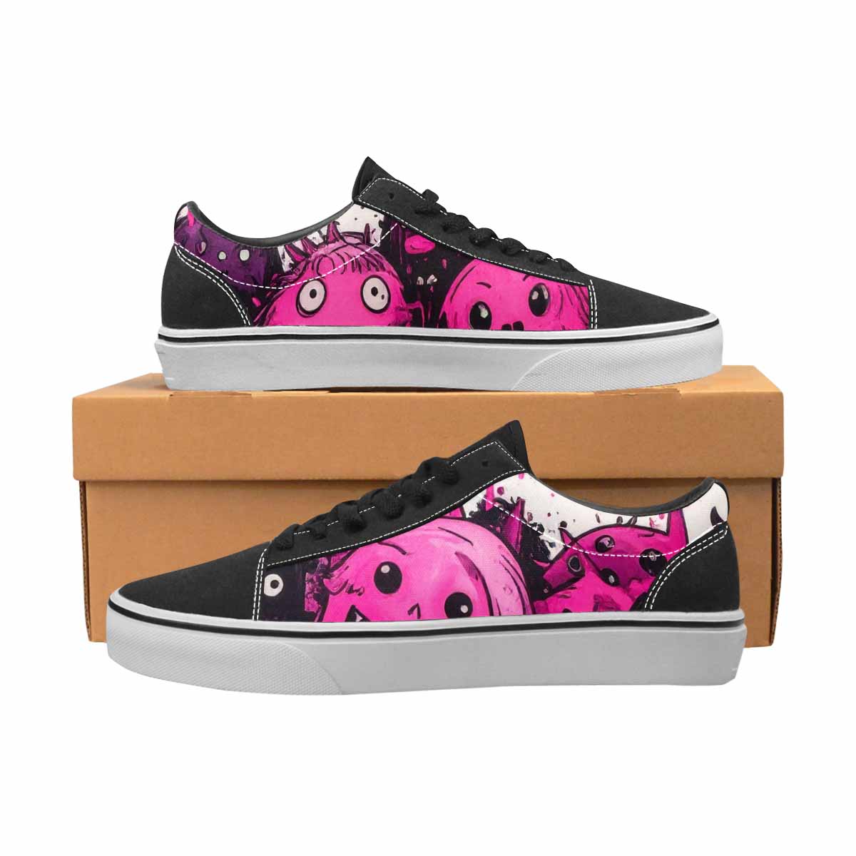 WOMEN'S Monsters (general) Lace-Up Canvas Grunge Custom Shoes