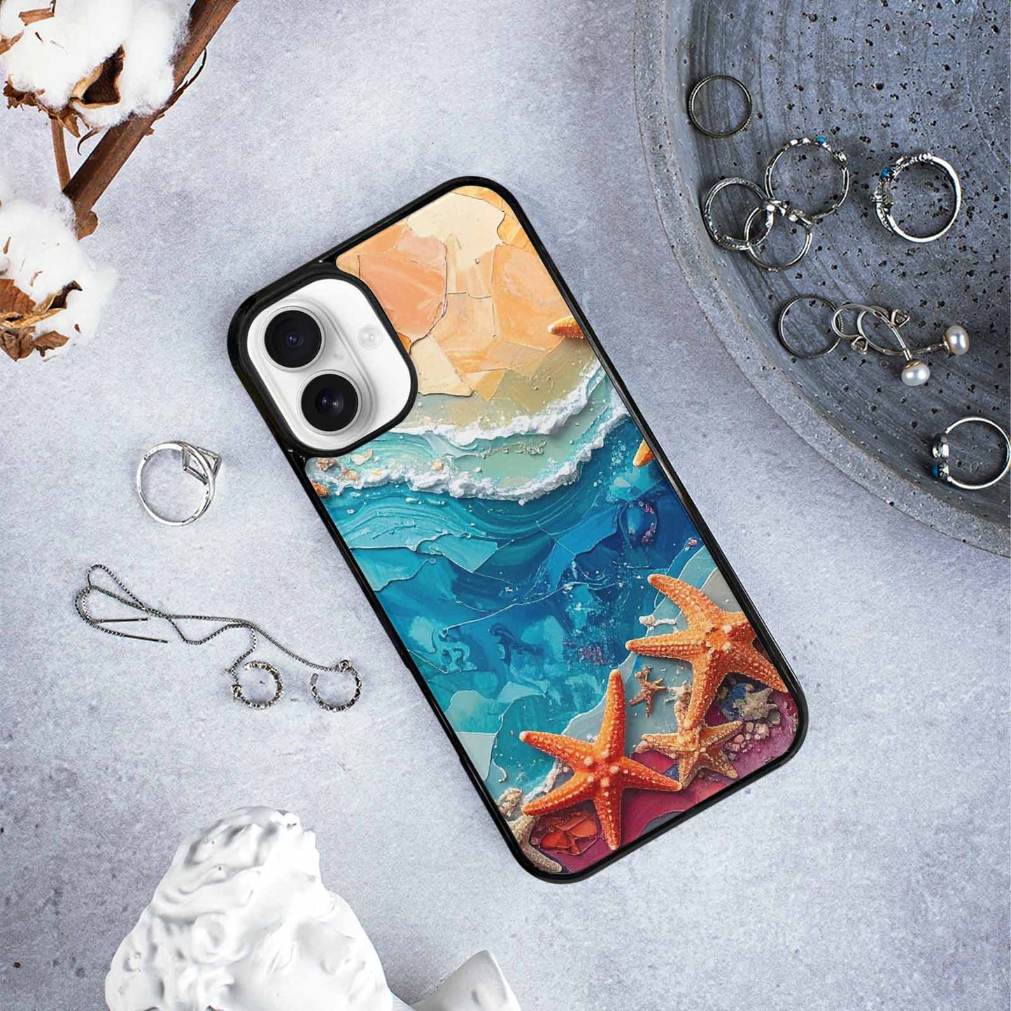 iPhone 16 Plus Case — Starfish Cluster Starfish Cluster Pattern Hundreds, Custom Phone Case