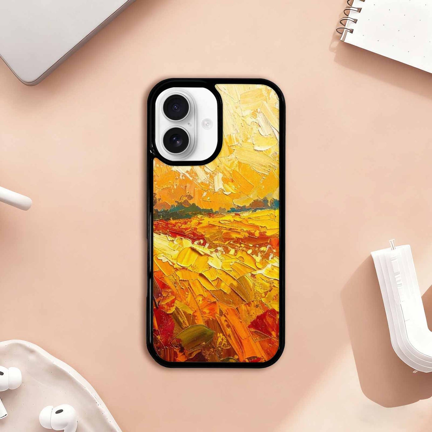 iPhone 17 Case — Impressionist Sunflower Brushstroke Pattern Floral, Custom Print Case Cover