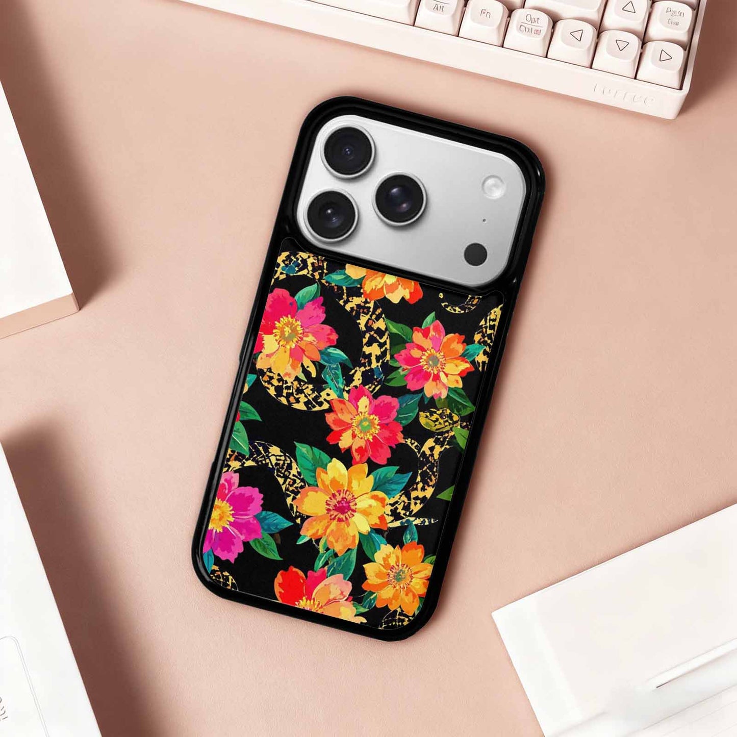 iPhone 17 Pro Case — Snakes Print Floral Seamless Pattern Floral, Original Design Phone Case