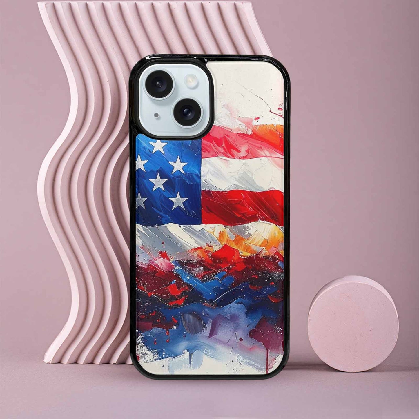 iPhone 15 Case — Usa Flag Stars And Stripes Art, Custom Phone Case