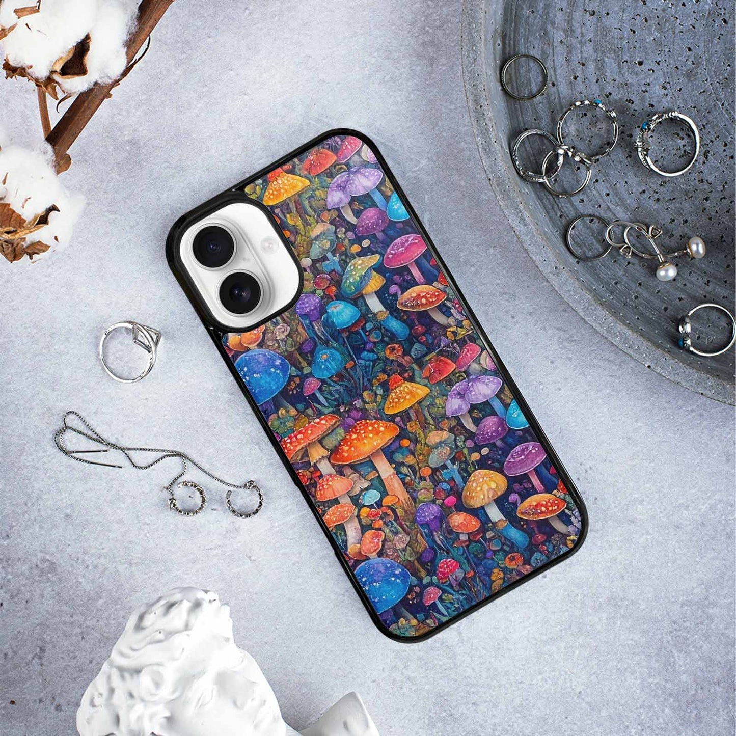 iPhone 16 Plus Case — Mushrooms General Mushrooms Pa, Unique Phone Case Design