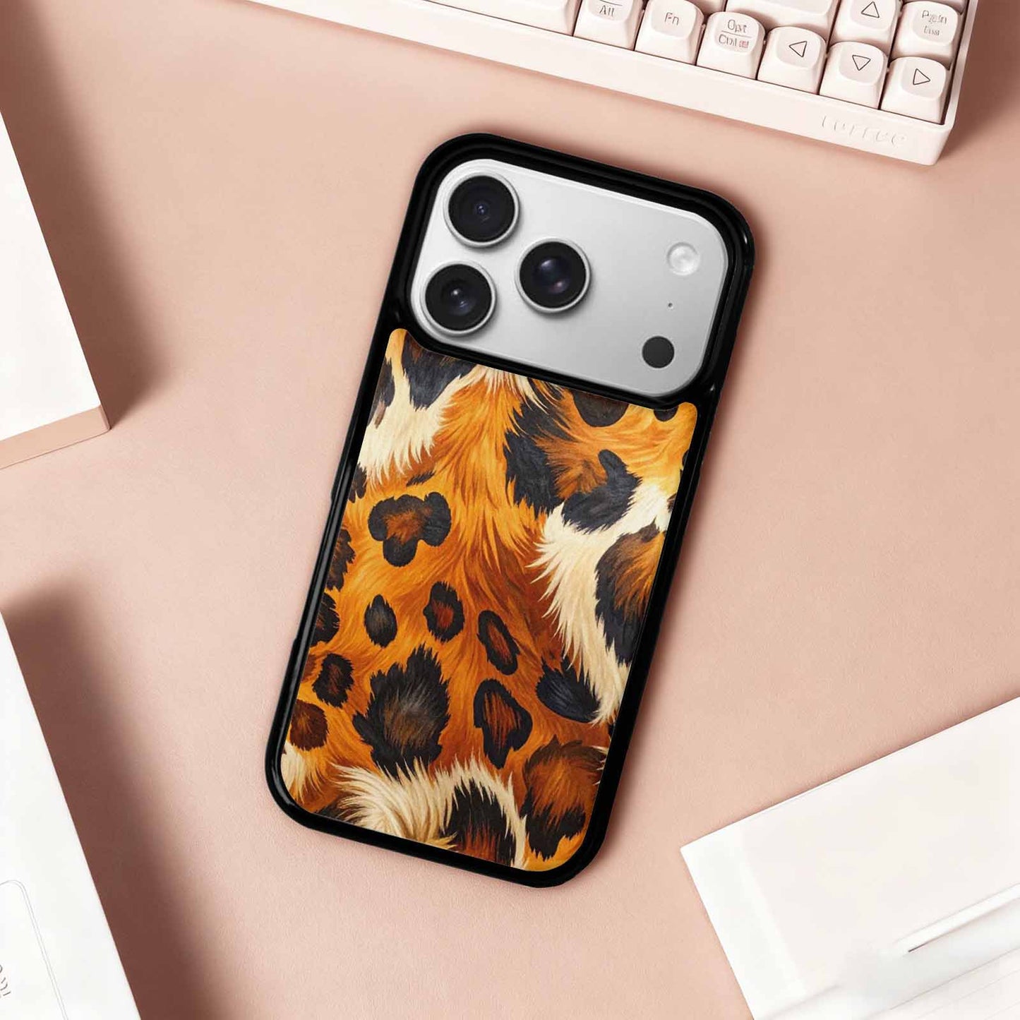 iPhone 17 Pro Case — Small Cow Animal Print Skin Animal, Custom Printed Phone Case