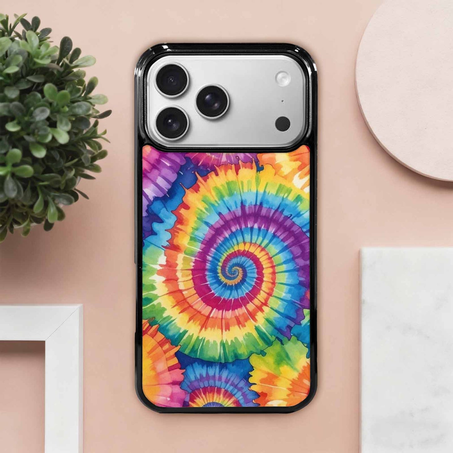 iPhone 17 Pro Max Case — Tie Dye Spiral Rainbow Tie Dye, Custom Made Phone Cover