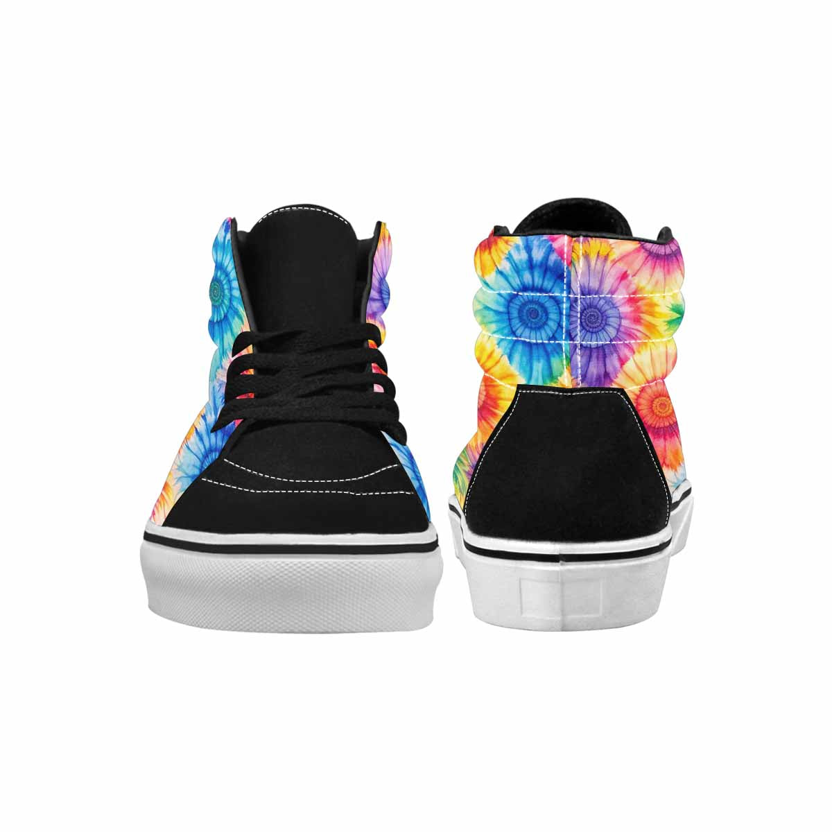 WOMEN'S Tie Dye Swirl High Top Canvas Dark Academia Custom Shoes