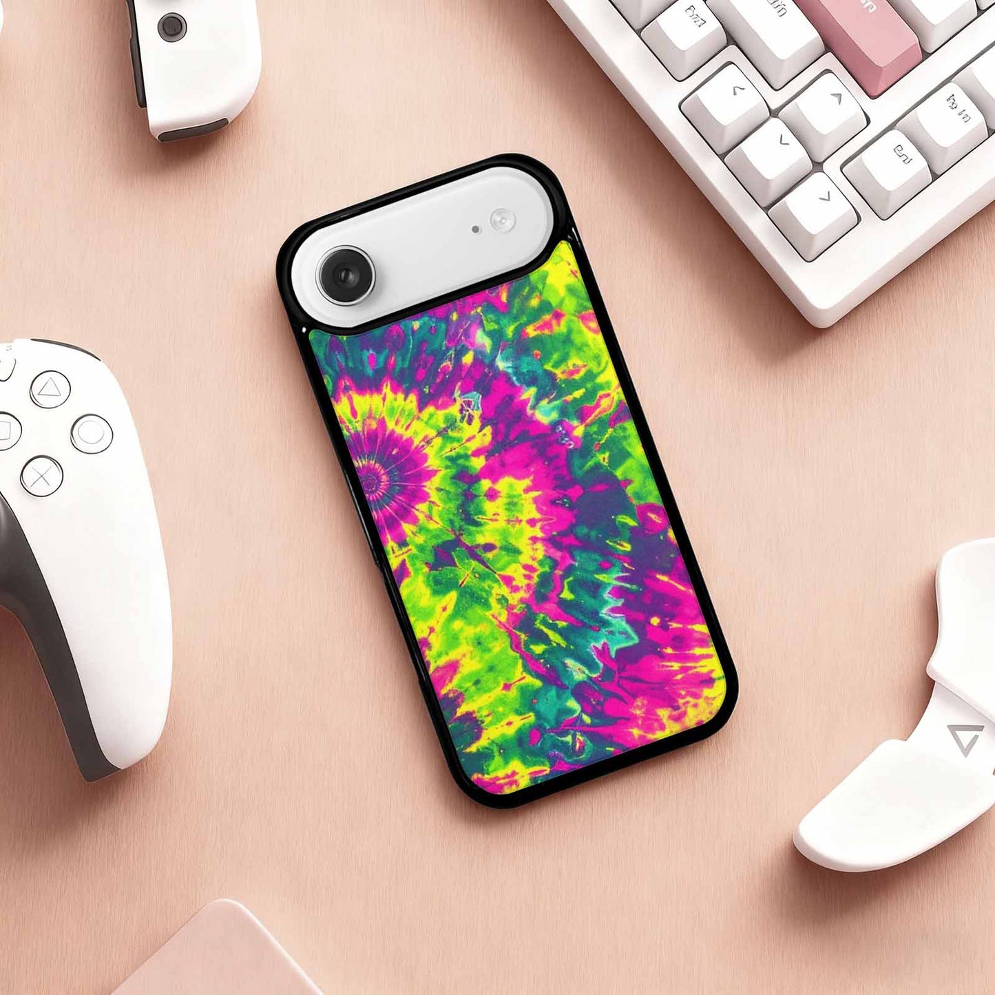 iPhone 17 Air Case — Tie Dye Neon Acid Blended Tie, Custom Printed Phone Case