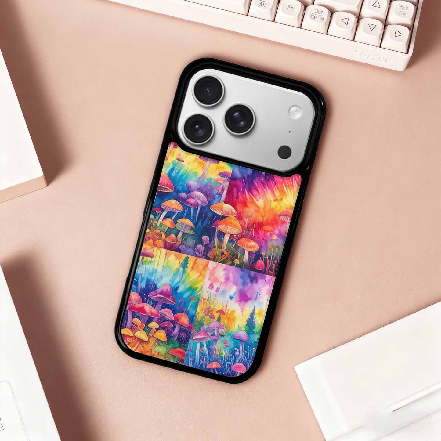 iPhone 17 Pro Case — Mushrooms Tie Dyemushrooms Pat Azy Tie, Unique Phone Case Design