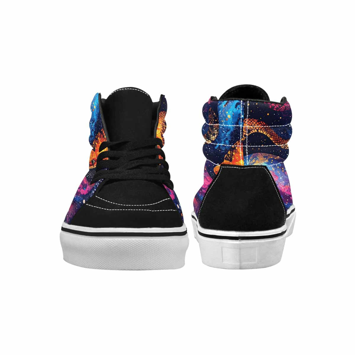 WOMEN'S Galaxy Snake Print High Top Canvas Surreal Shoes