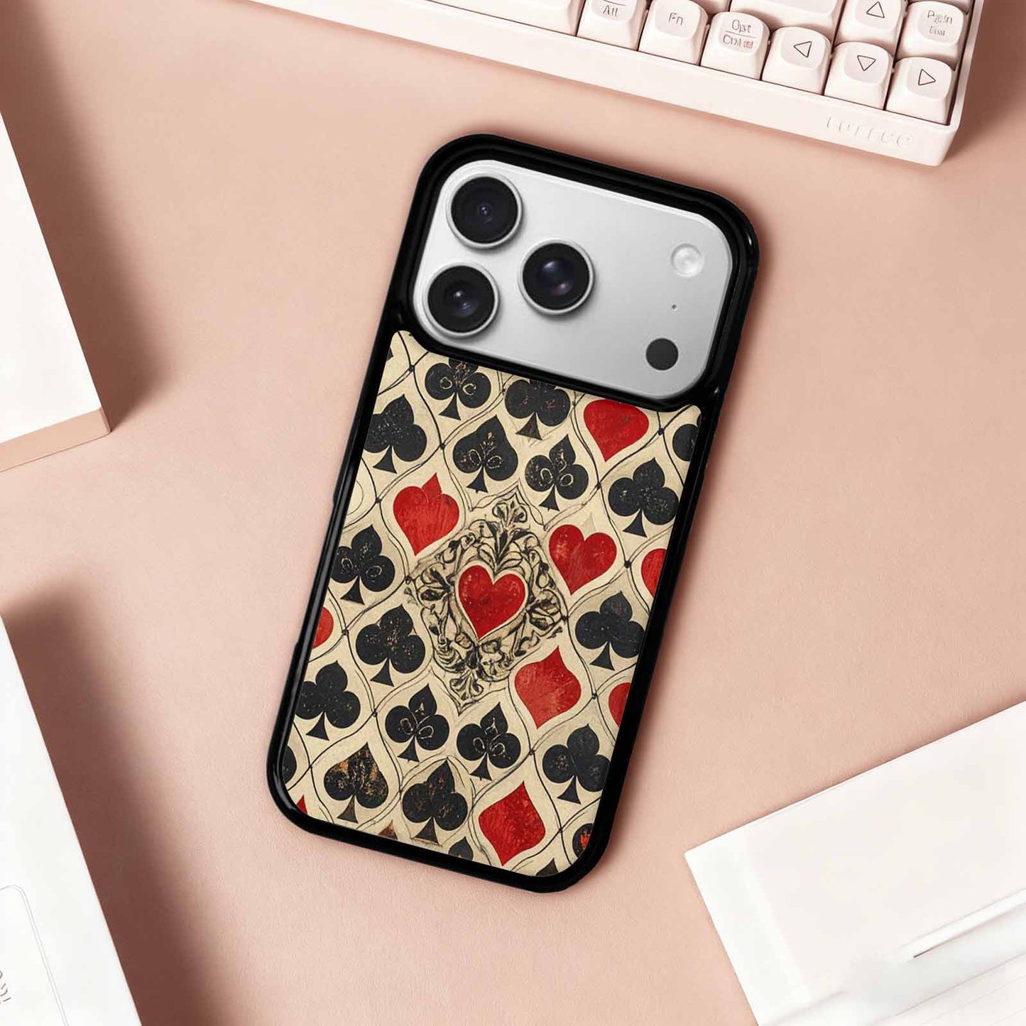 iPhone 17 Pro Case — Small Playing Card Suit Pattern Original, Custom Phone Case