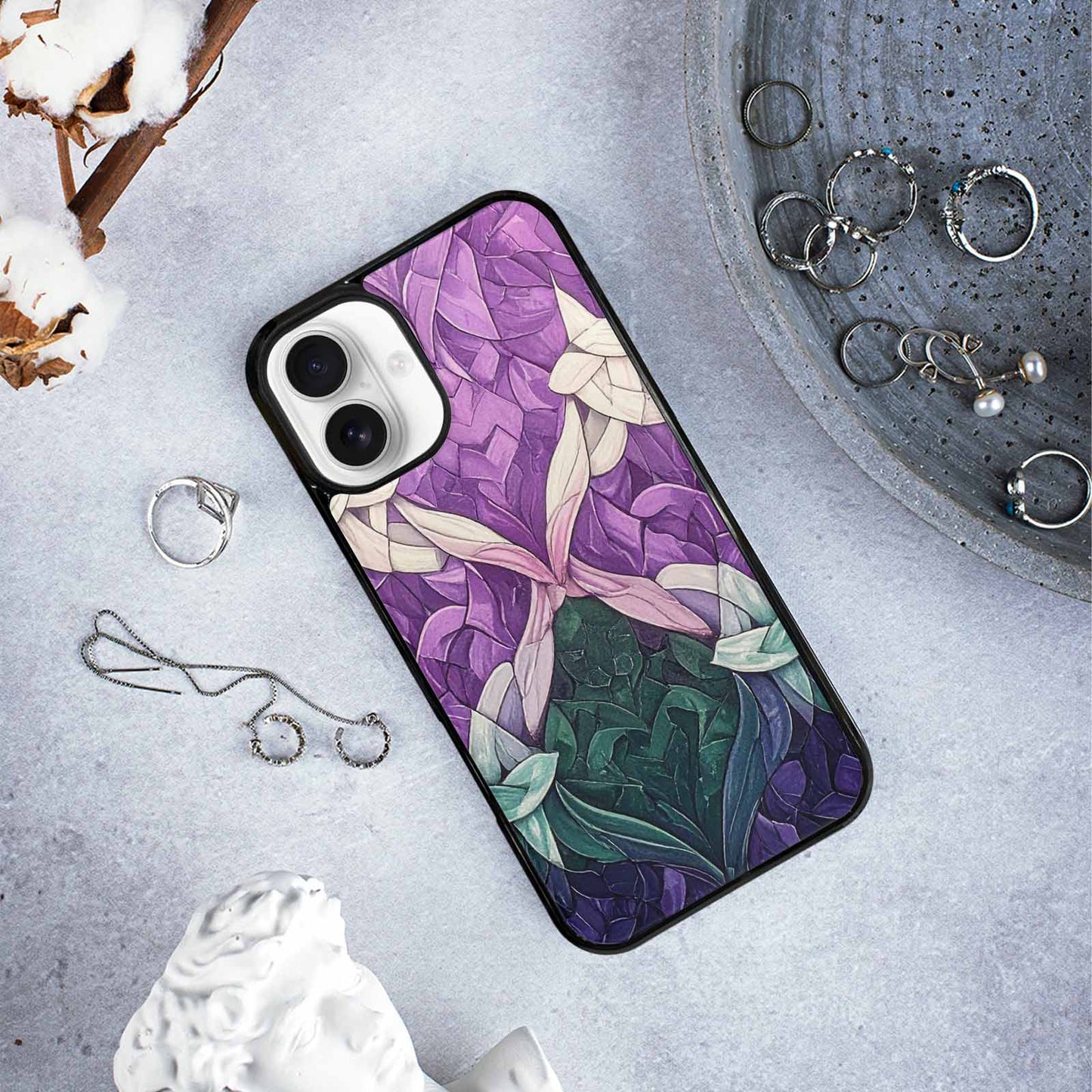 iPhone 16 Plus Case — Genderqueer Flag Color Theme Small Rainbow, Original Design Phone Case