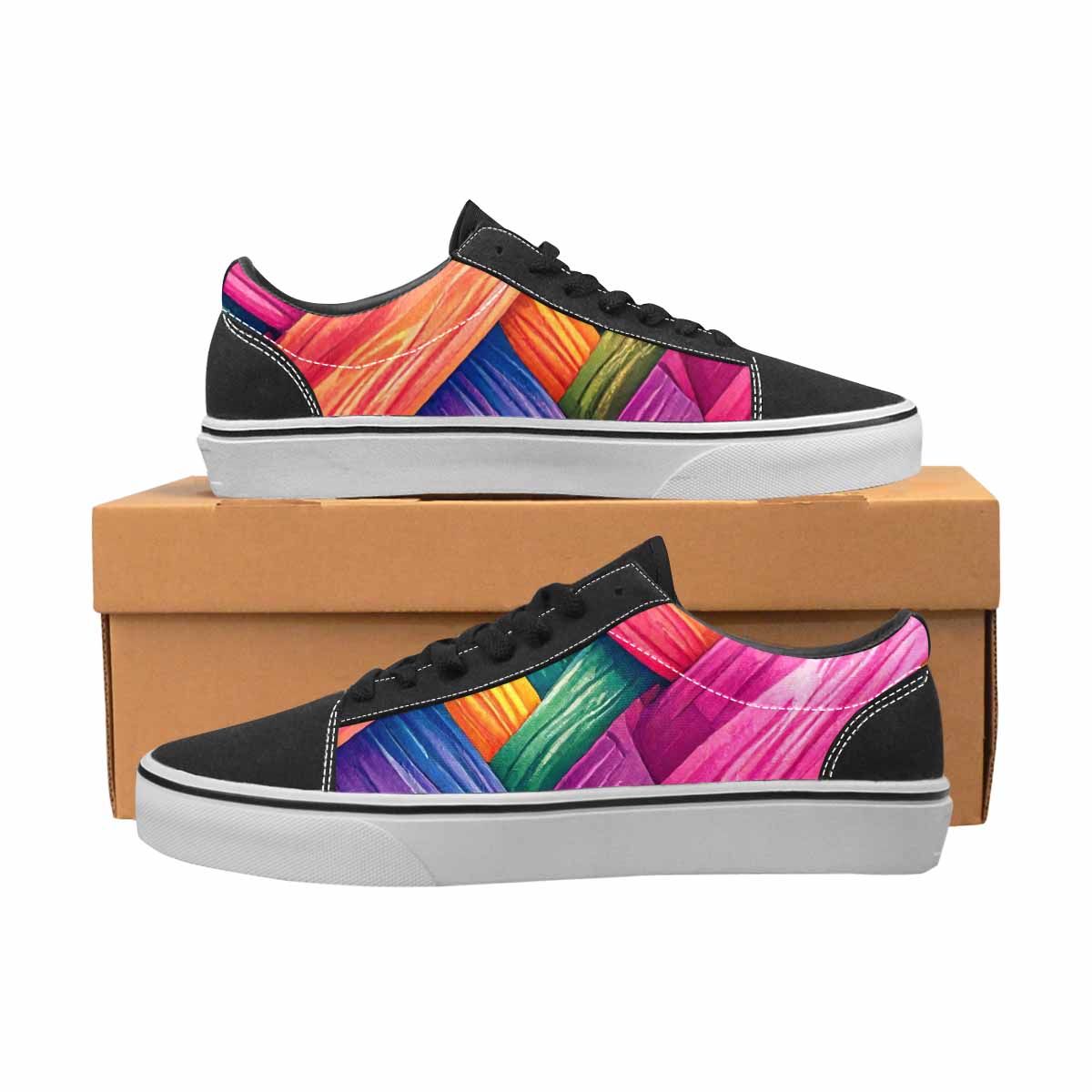 MEN'S Polysexual Flag Color Canvas Lace-Up Vivid Custom Sneakers