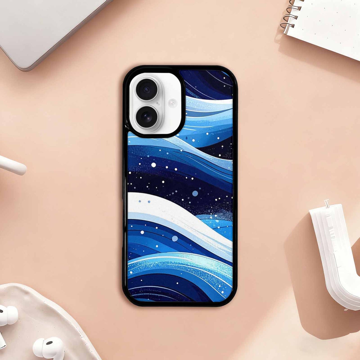 iPhone 17 Case — Glossy Winter Wave Cartoon Cute, Custom Designed Case Cover