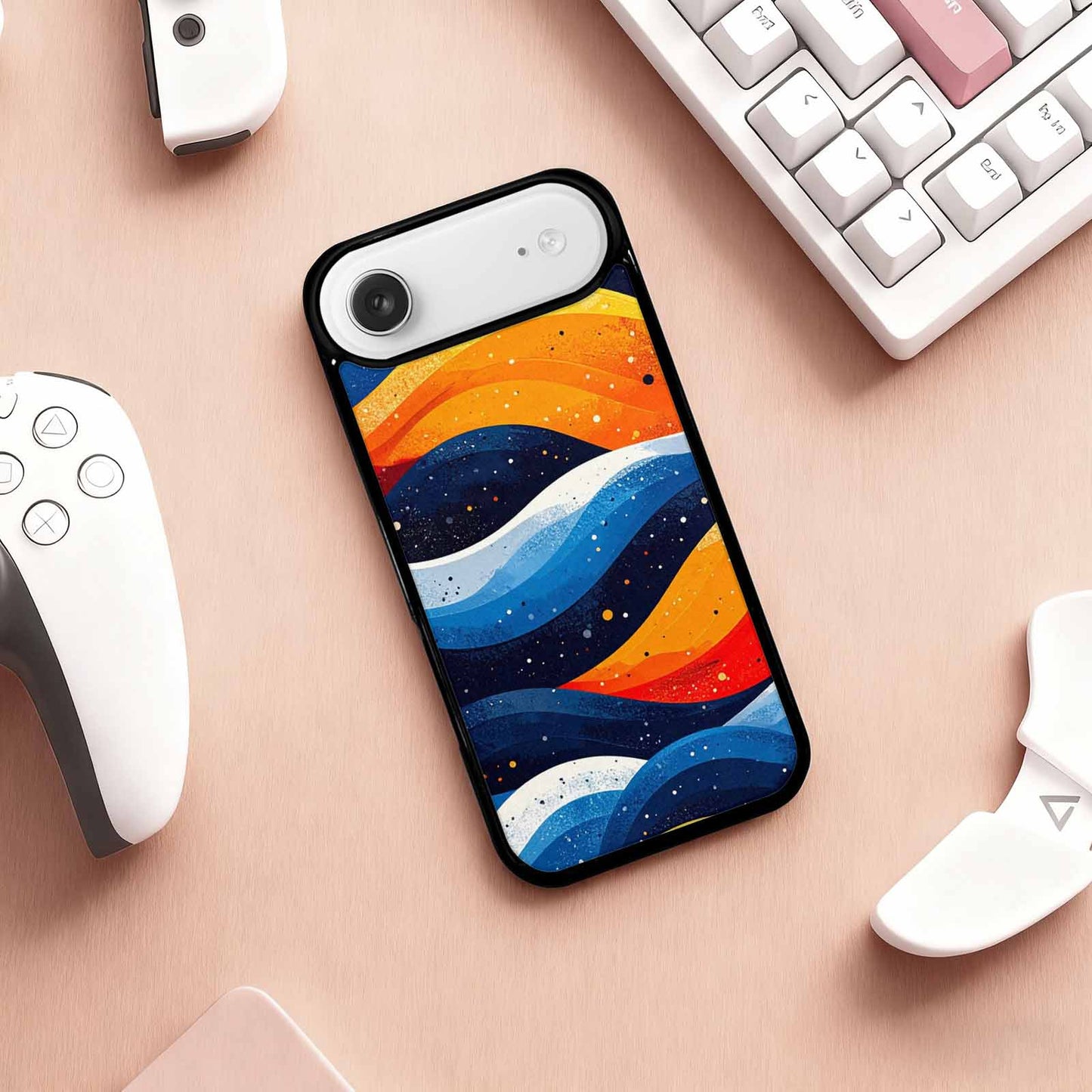 iPhone 17 Air Case — Glossy Winter Wave Seamless Cartoon Cute, Custom Designed Case Cover
