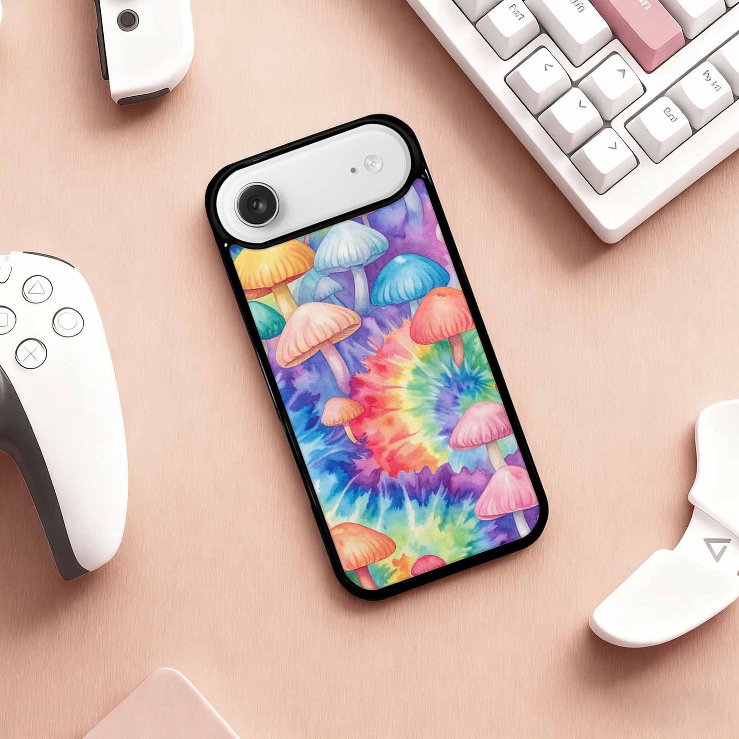 iPhone 17 Air Case — Mushrooms Tie Dyemushrooms Pat K7q Tie, Custom Printed Phone Case