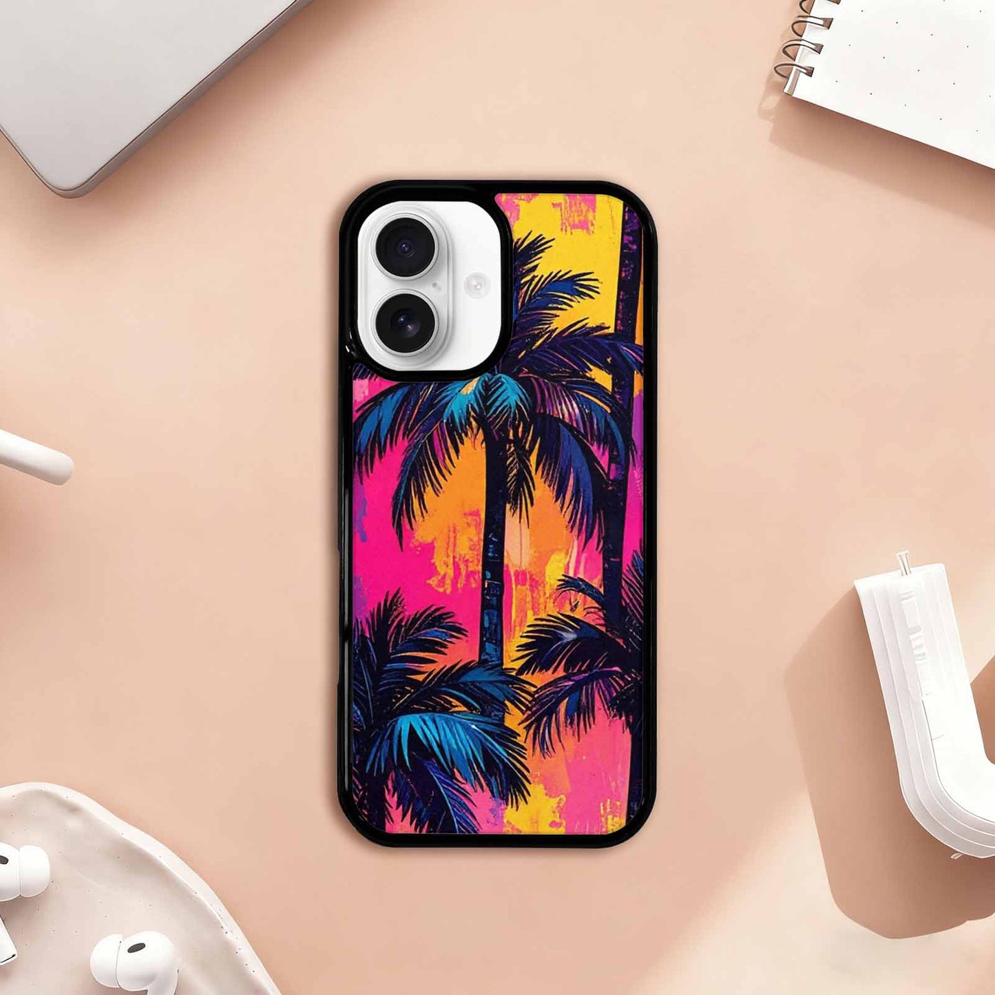 iPhone 17 Case — Chrome Bling Palm Original Art, Custom Made Phone Cover