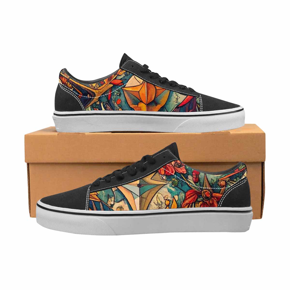 WOMEN'S Old School Tattoo Canvas Lace-Up Cottagecore Custom Shoes