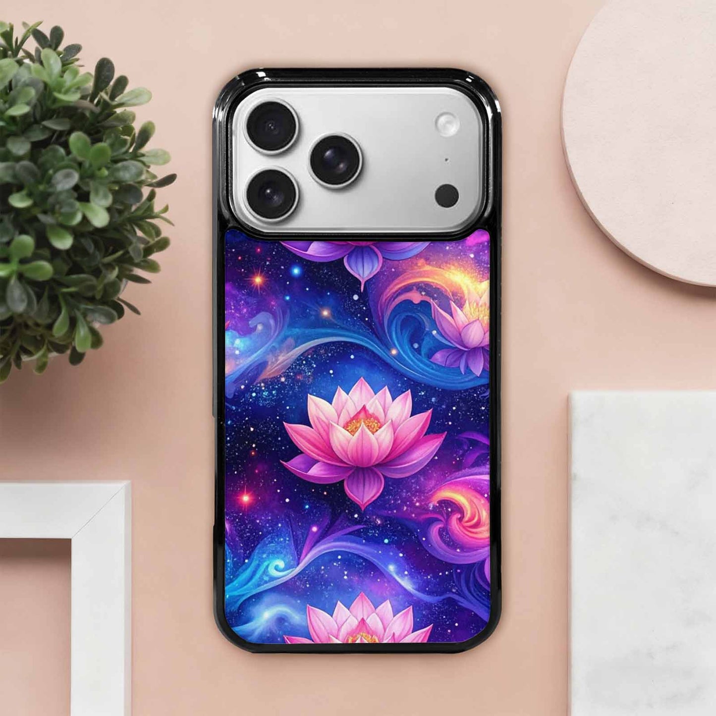 iPhone 17 Pro Max Case — Lotus Galaxy Art Seamless Galaxy Space, Custom Phone Case