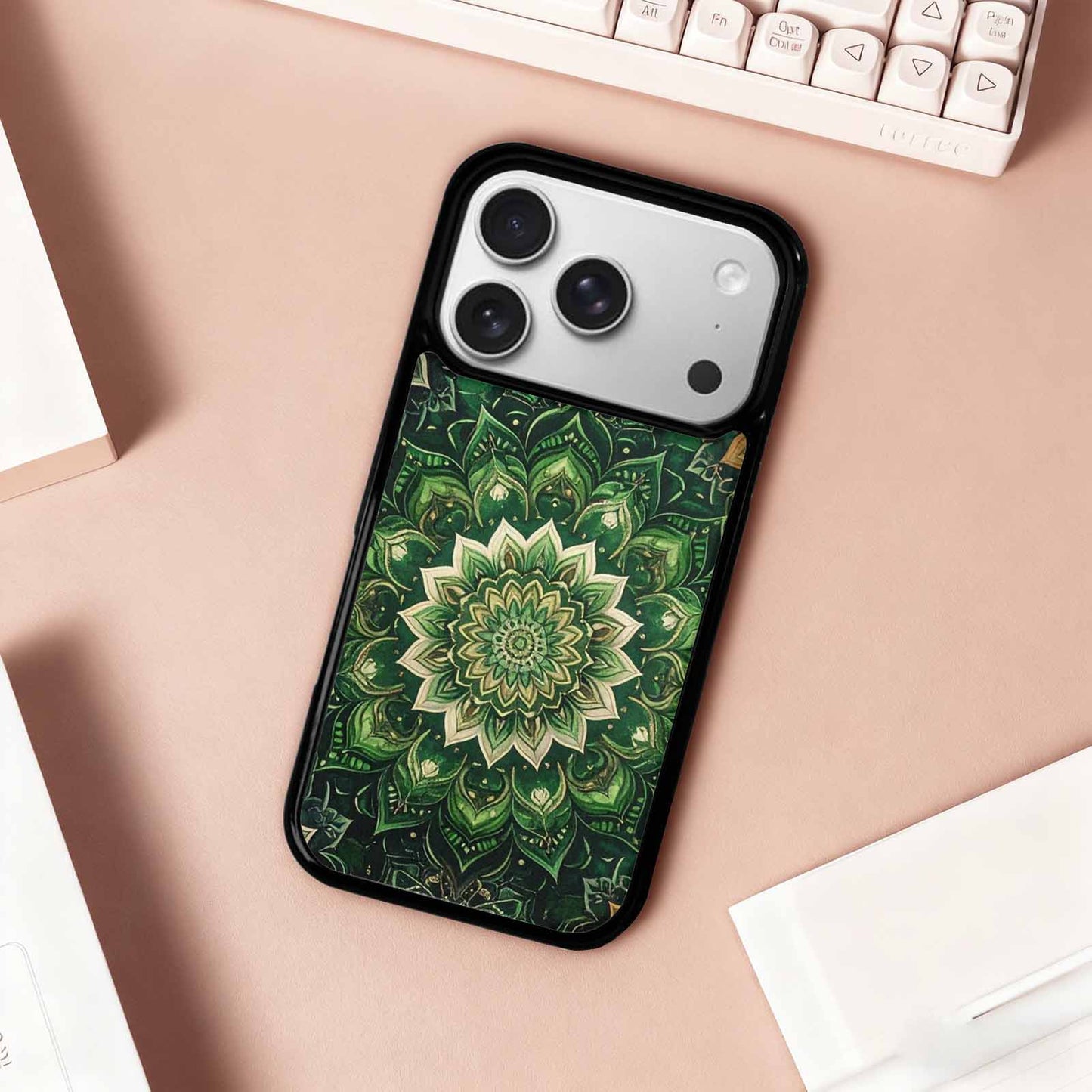 iPhone 17 Pro Case — Small Mandala Pattern Randomly Varying Floral, Custom Printed Phone Case