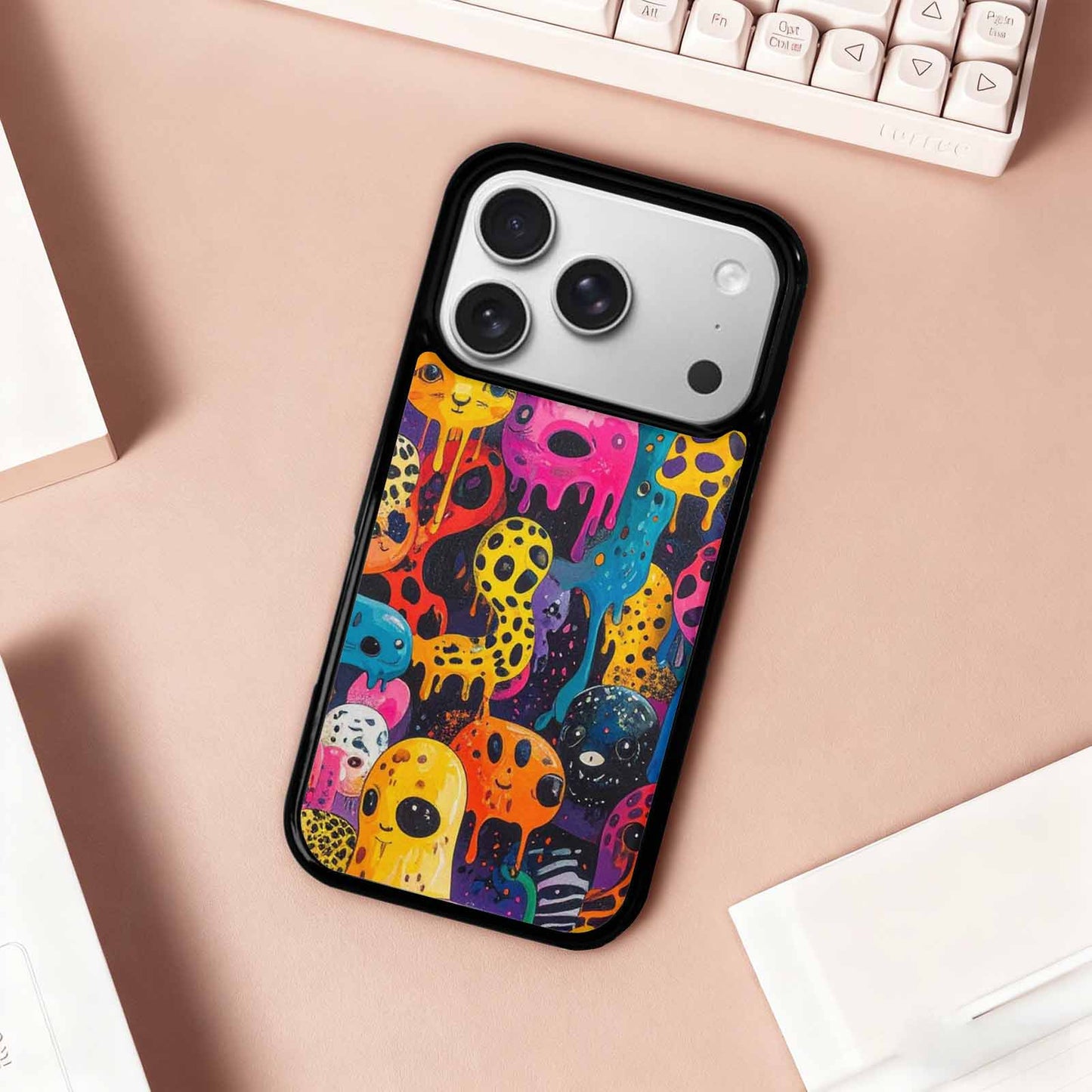 iPhone 17 Pro Case — Melting Aliens Pattern Hundreds Of Alien, Custom Print Case Cover