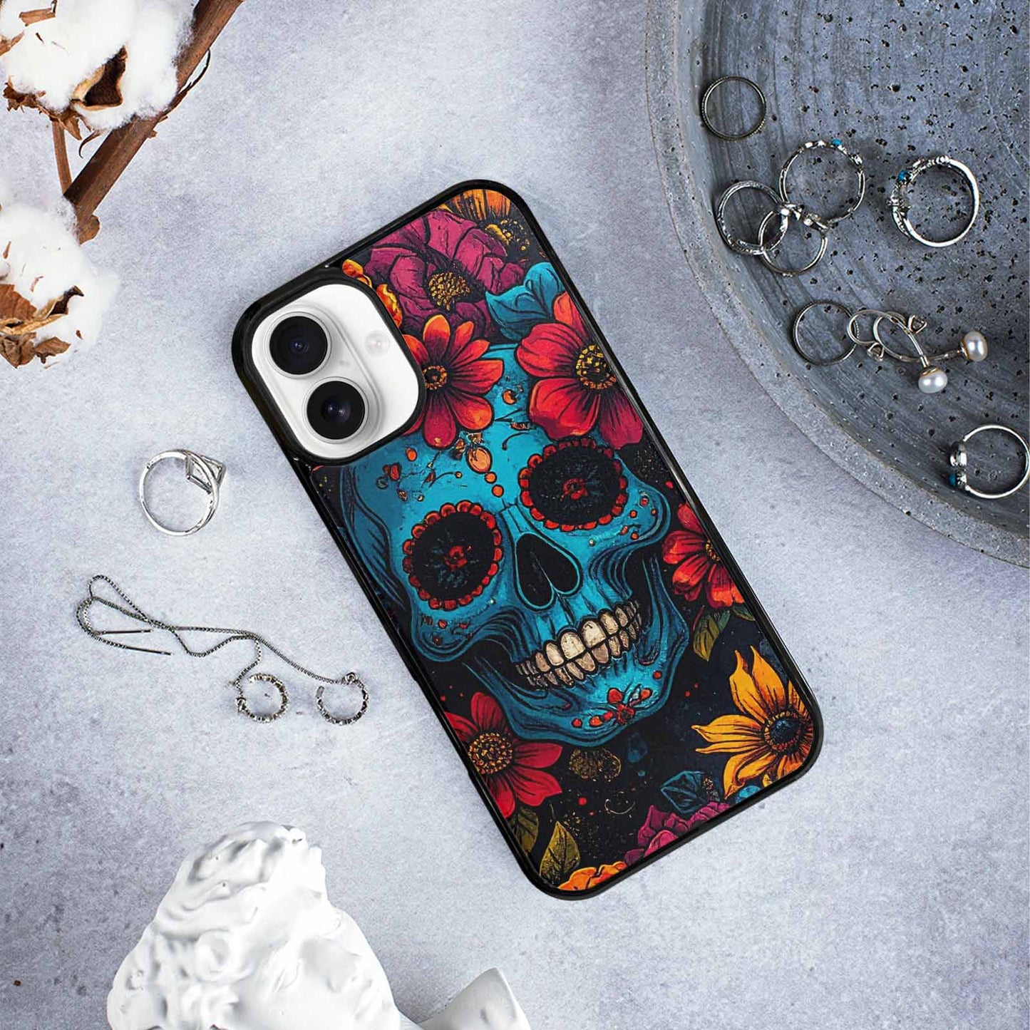 iPhone 16 Plus Case — Skulls, Personalized Phone Case