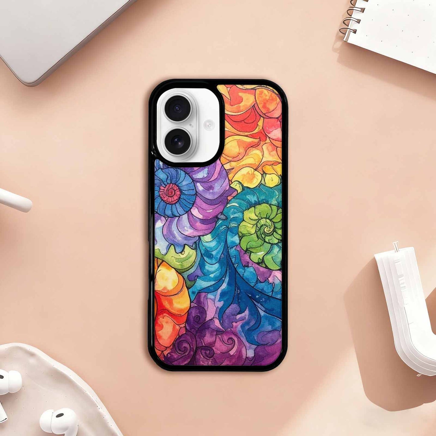 iPhone 17 Case — Tie Dye Swirls (black Tie Dye, Customized Protective Case