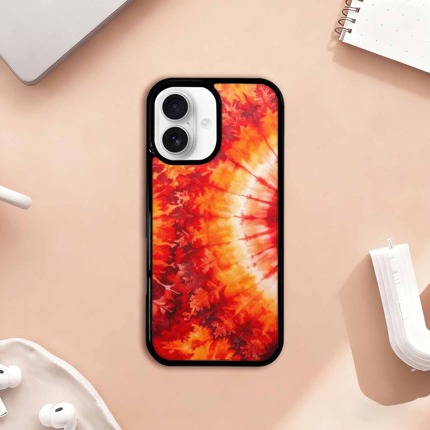 iPhone 17 Case — Tie Dye Red Orange Tie Dye, Unique Phone Case Design