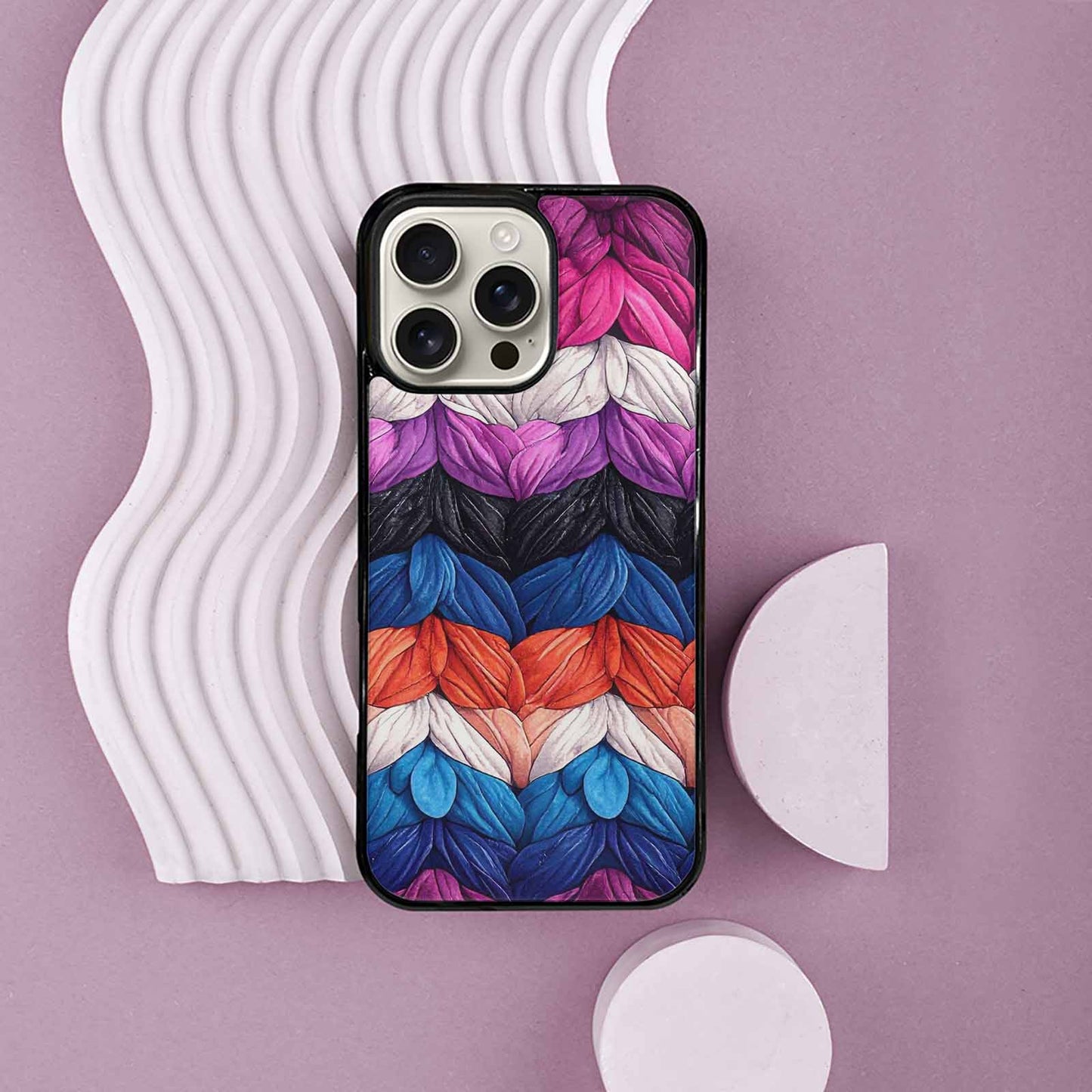 iPhone 16 Pro Max Case — Genderfluid Flag Color Theme Small Rainbow, Custom Designed Case Cover