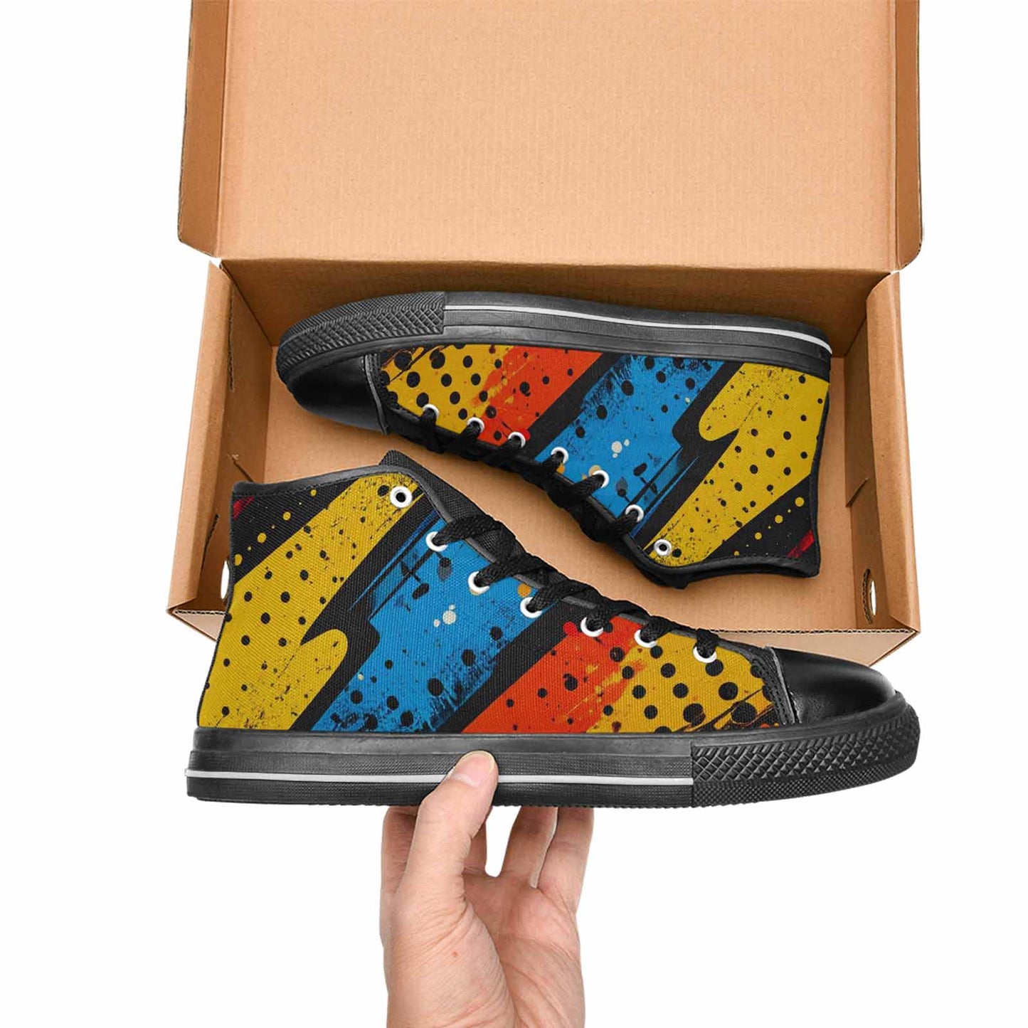 WOMEN'S Comic Book Halftone High Top Canvas Y2K Sneakers