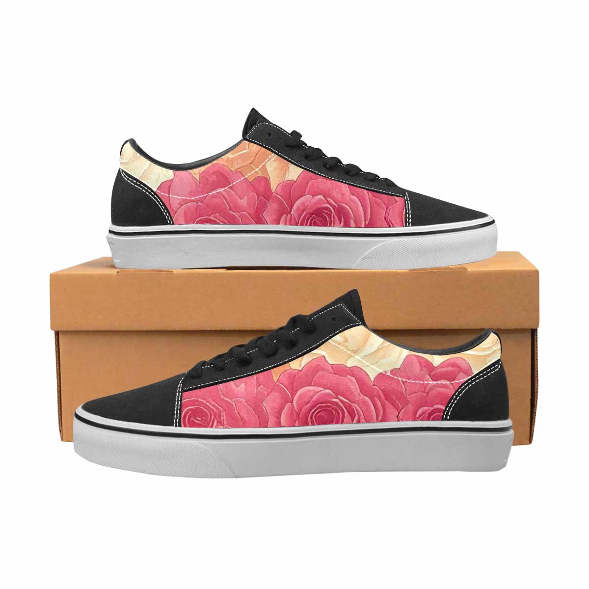 WOMEN'S Lesbian Flag Color Canvas Lace-Up Wallpaper Art Shoes
