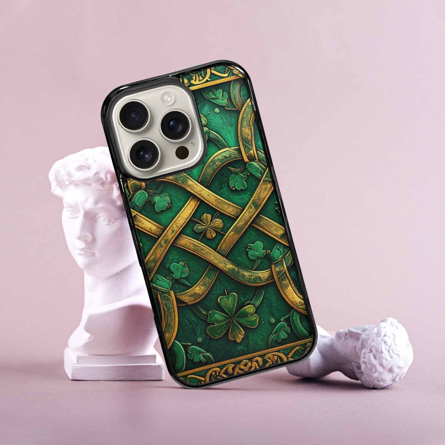 iPhone 16 Pro Case — Irish Celtic Knot Pattern Shamrocks Seamless, Original Design Phone Case
