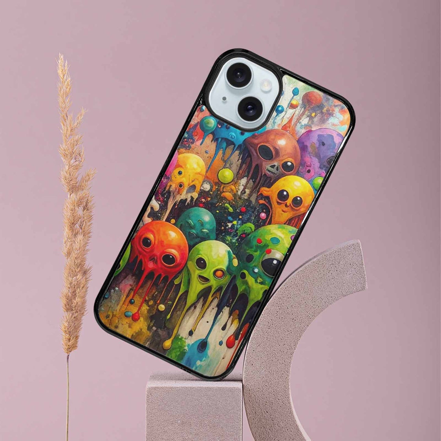 iPhone 15 Plus Case — Aliens Camomelting Aliens Patt Tuu, Original Design Phone Case