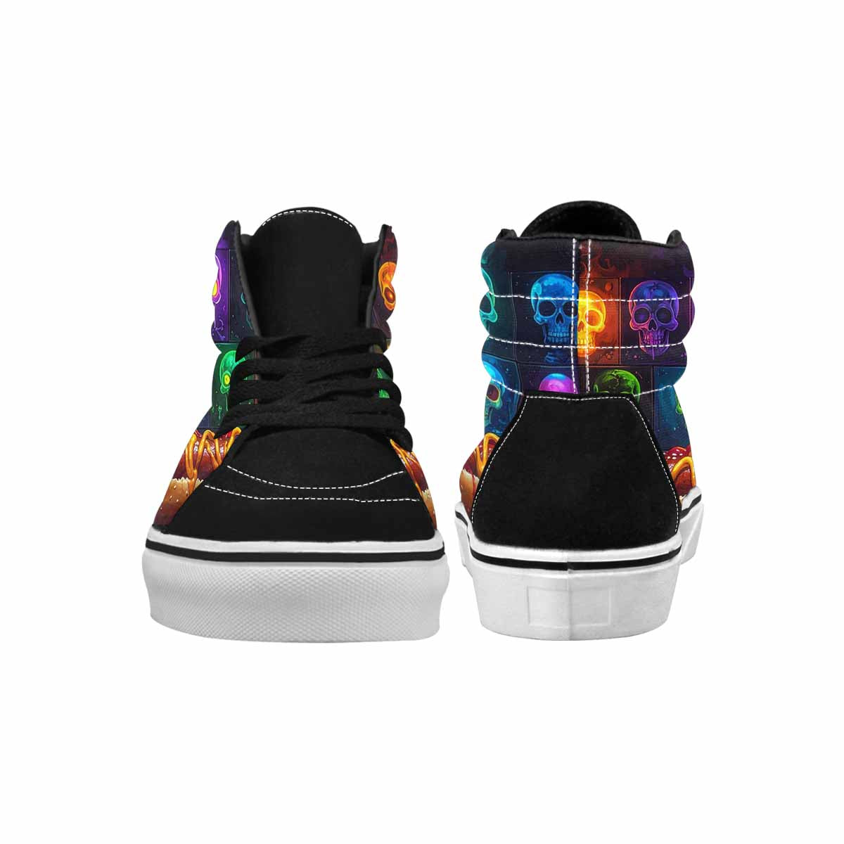 MEN'S Toxic Skeleton Hot Dog High Top Canvas Cottagecore Custom Sneakers