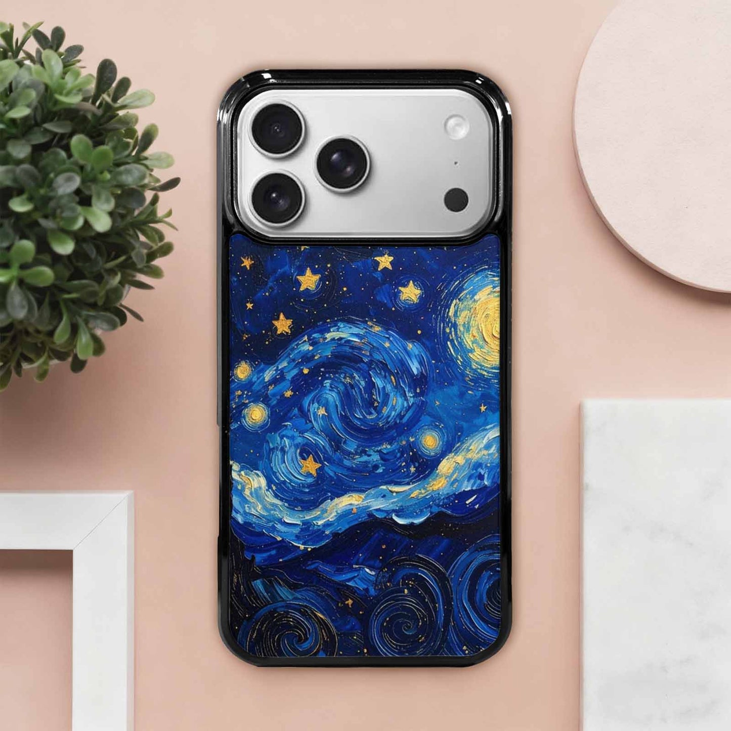 iPhone 17 Pro Max Case — Swirling Deep Blue Night Galaxy Space, Custom Art Phone Cover