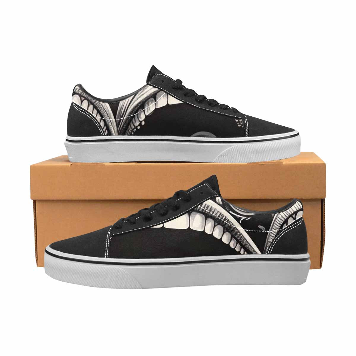 MEN'S Googly Cartoon Mouths Canvas Lace-Up Vivid Custom Shoes