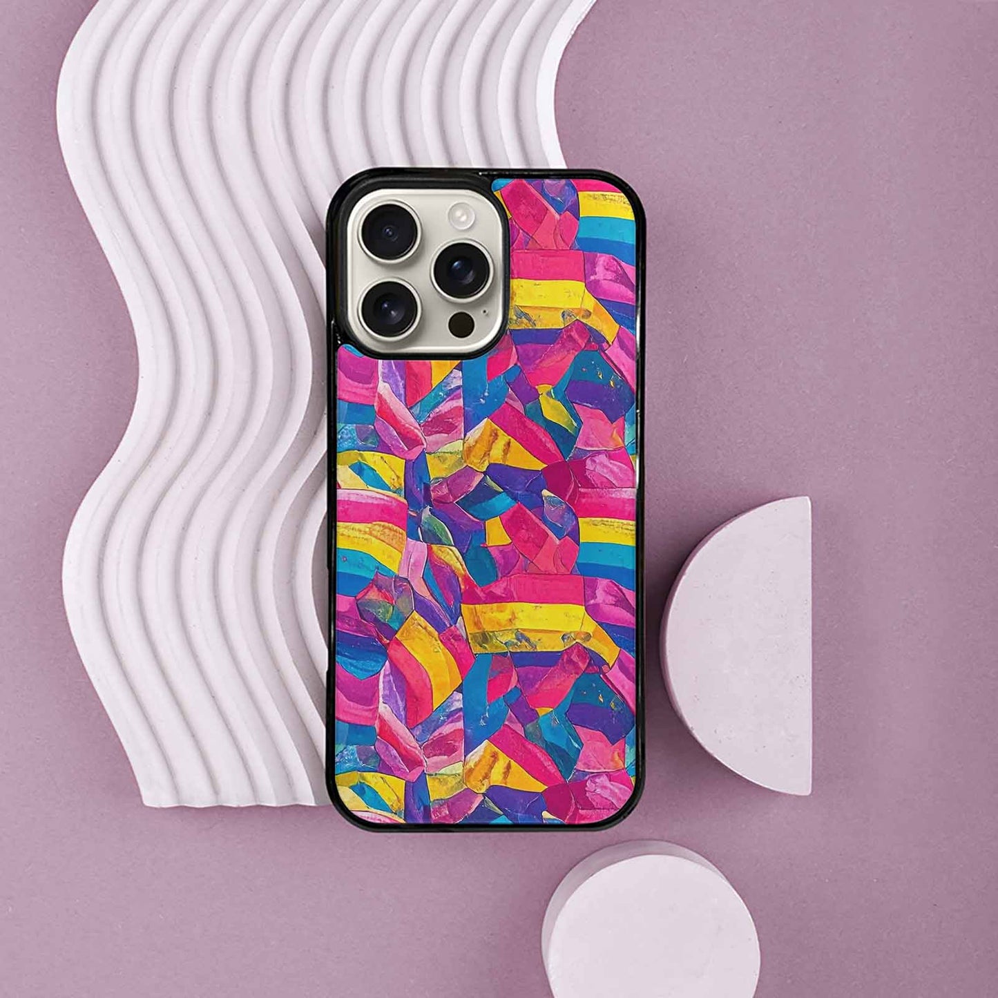 iPhone 16 Pro Max Case — Pansexual Flag Color Theme Small Rainbow, Unique Phone Case Design