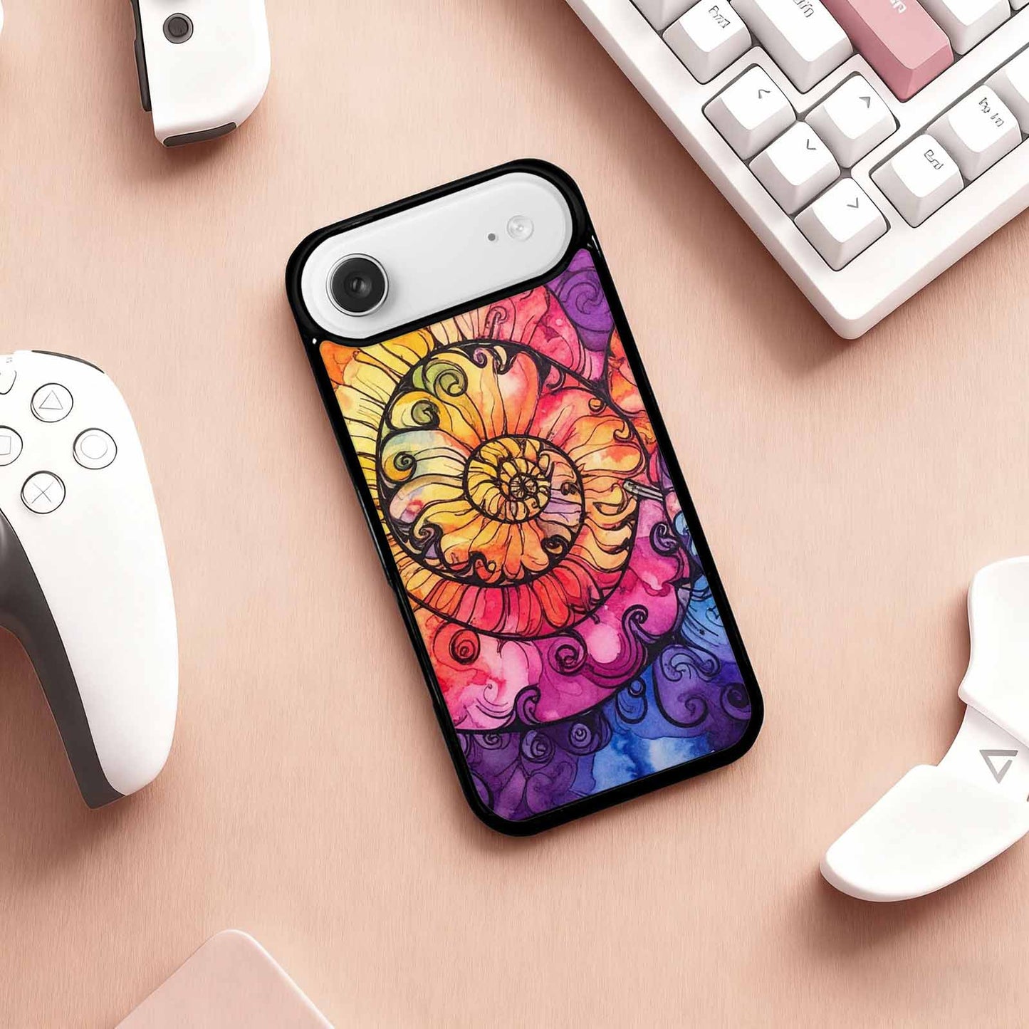 iPhone 17 Air Case — Tie Dye Swirls Black White Tie, Custom Made Phone Cover
