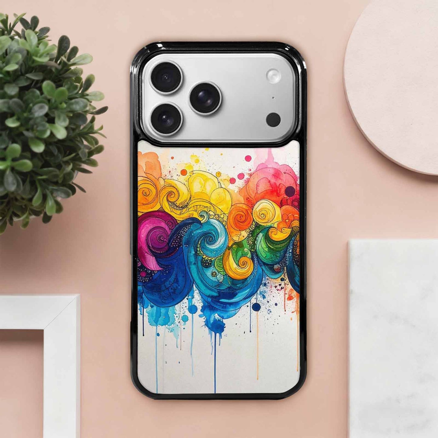iPhone 17 Pro Max Case — Tie Dye Swirls (black Tie Dye, Custom Printed Phone Case