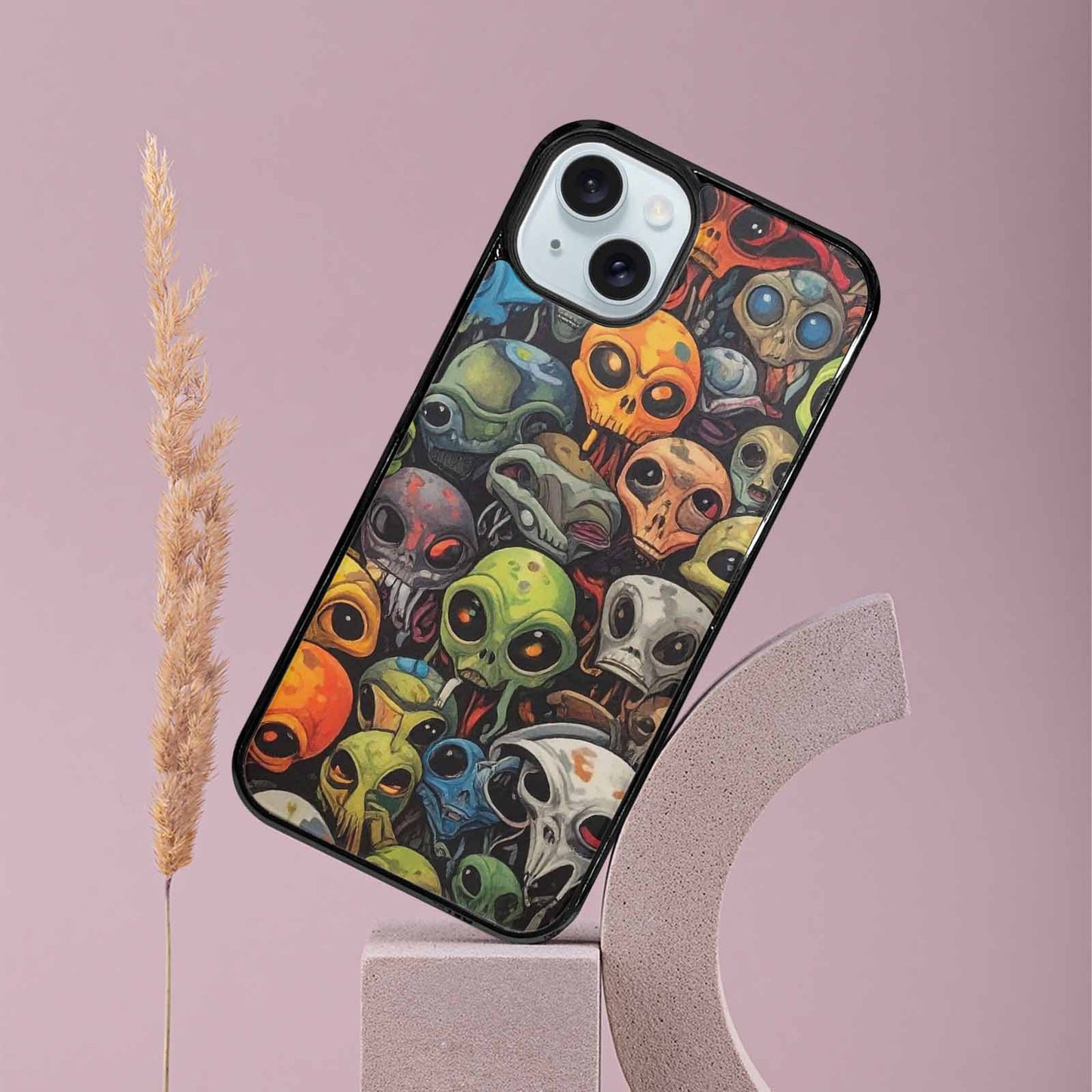 iPhone 15 Plus Case — Aliens Camo Aliens Pattern Hundreds Of, Personalized Phone Case