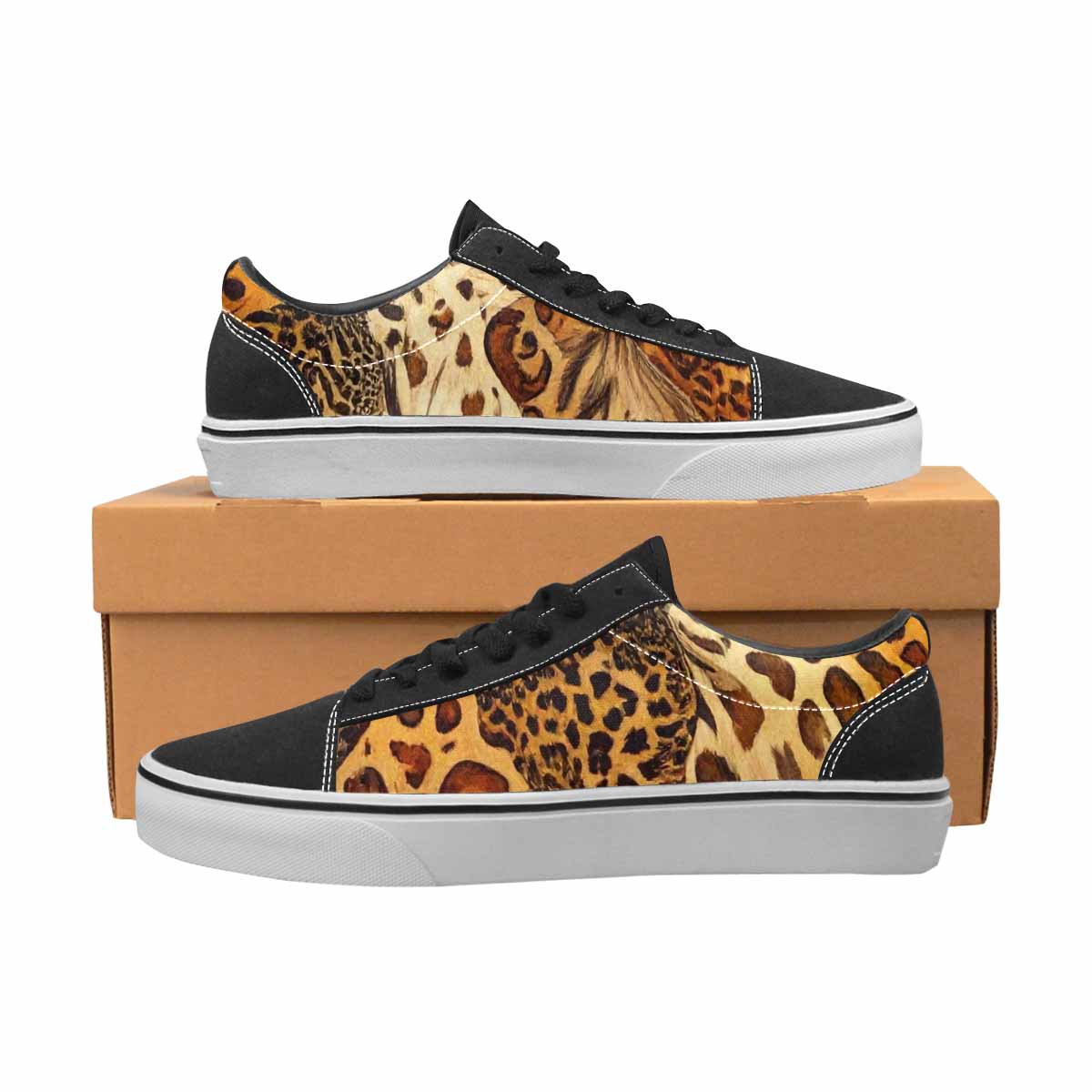 WOMEN'S Animal Print Canvas Lace-Up Surreal Custom Sneakers