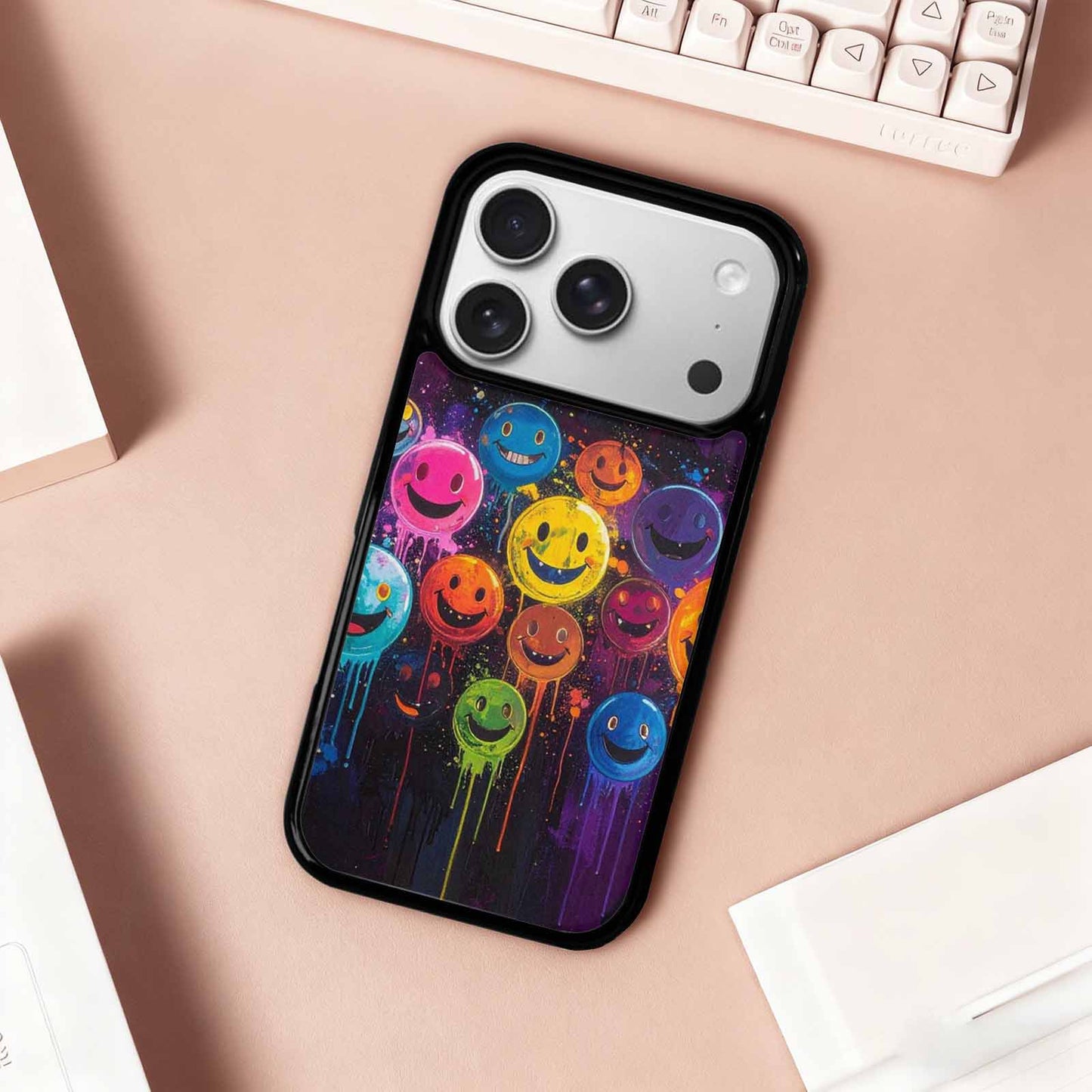 iPhone 17 Pro Case — Smiley Faces Glow Smiley Faces Original, Custom Designed Case Cover