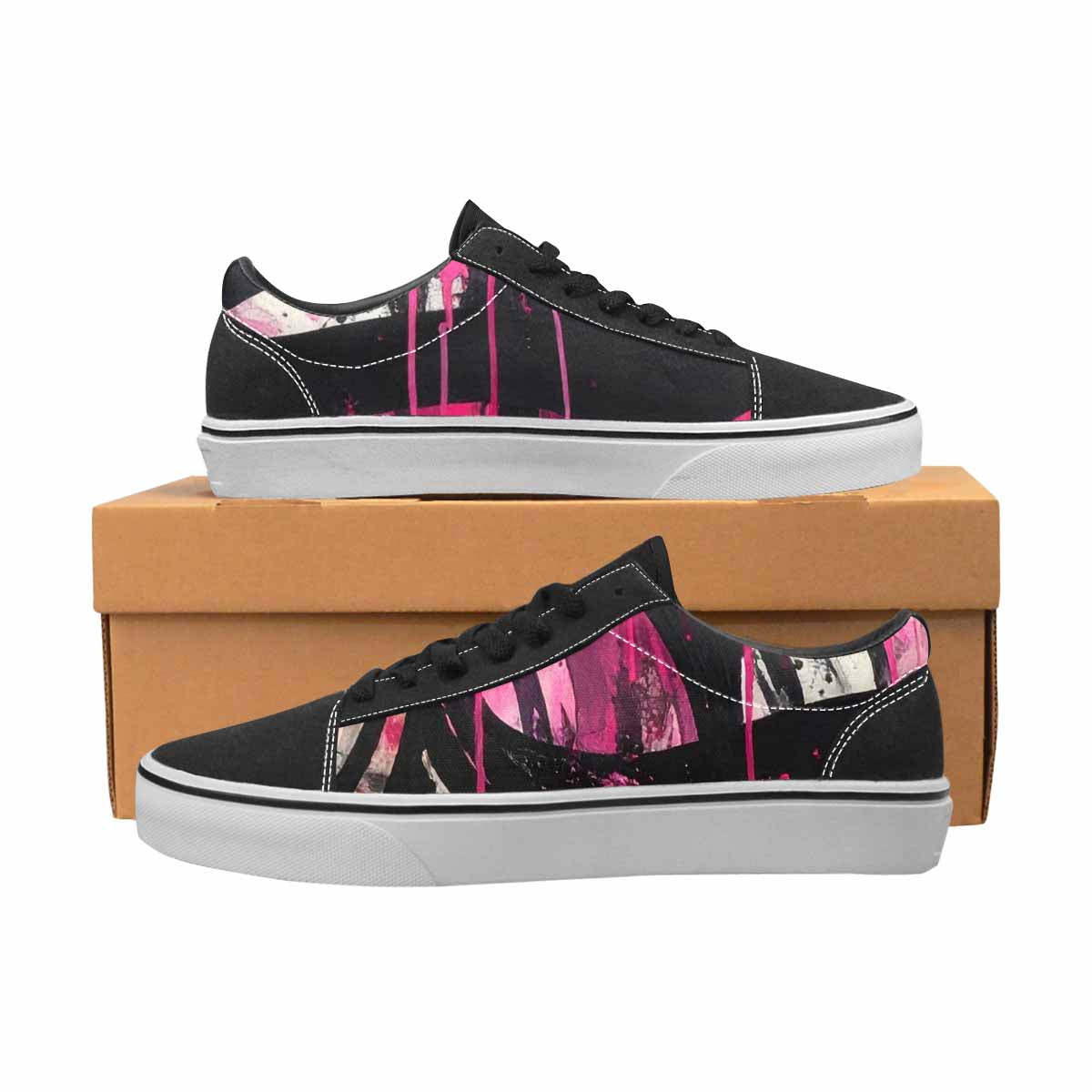 WOMEN'S Zebra Stripe Burst Lace-Up Canvas Cottagecore Sneakers