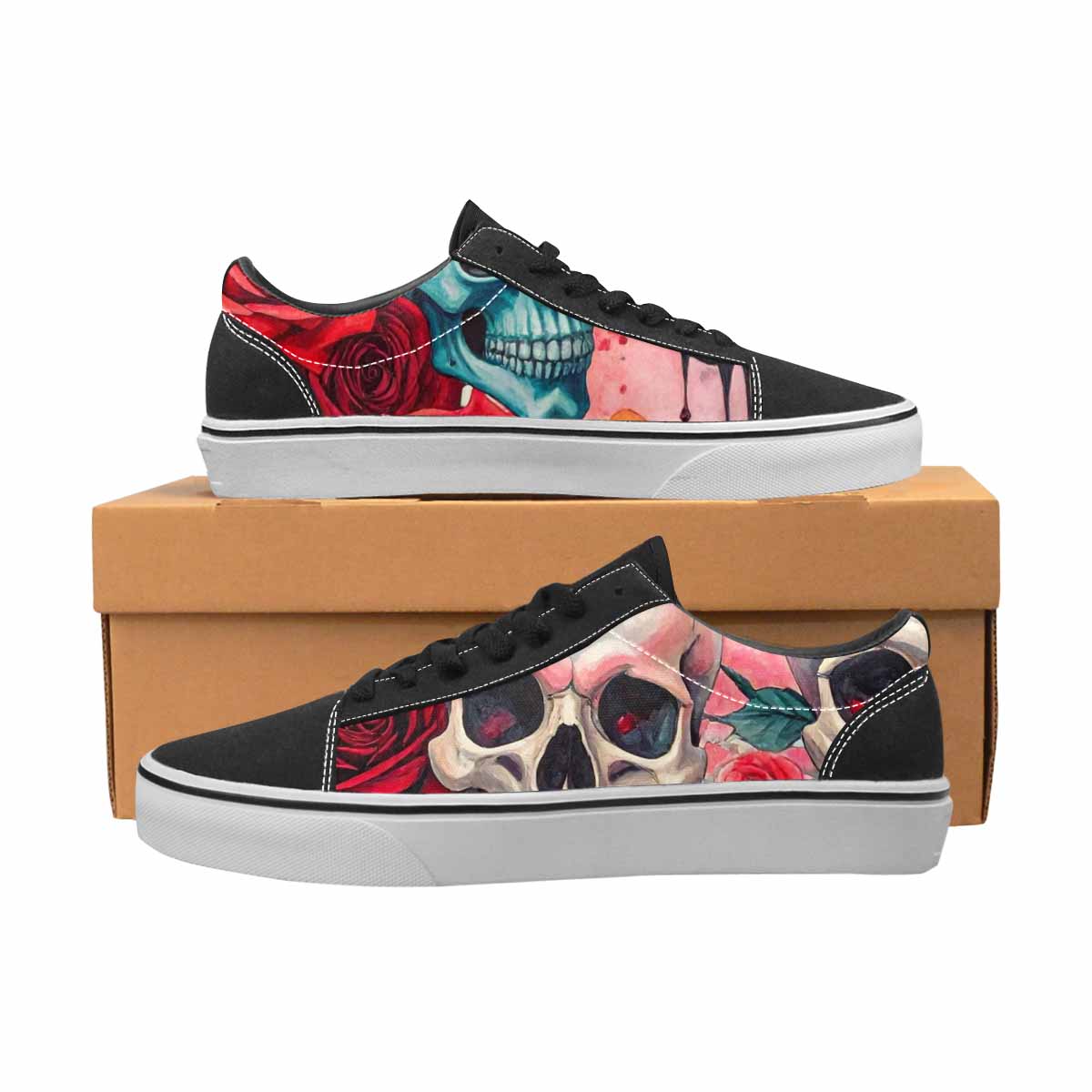 WOMEN'S Skulls Roses Skulls Roses Lace-Up Canvas Y2K Shoes