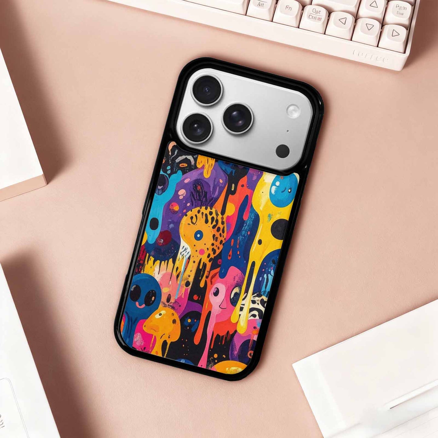 iPhone 17 Pro Case — Melting Aliens Pattern Hundreds Of Alien, Custom Print Case Cover