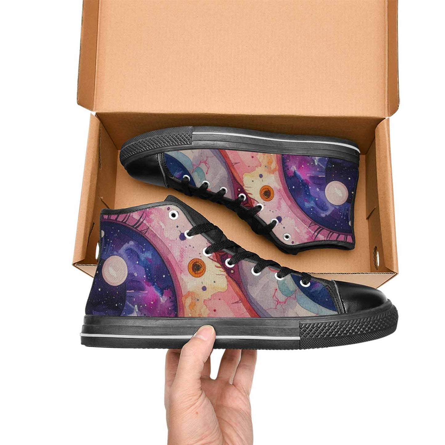MEN'S Cartoon Eyeballs Galaxy High Top Canvas Dreamcore Sneakers