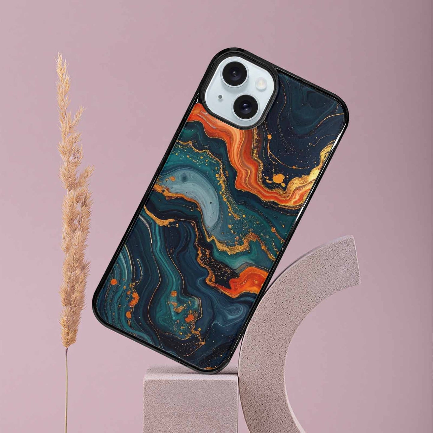 iPhone 15 Plus Case — Marble Dark, Custom Phone Case
