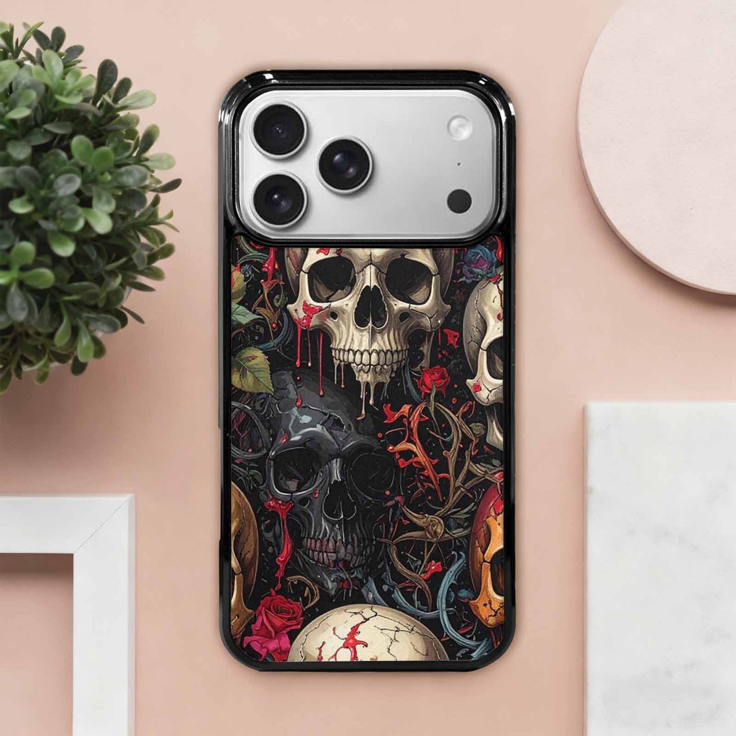 iPhone 17 Pro Max Case — Skulls And Rosesmelting Skulls A Gothic, Unique Phone Case Design